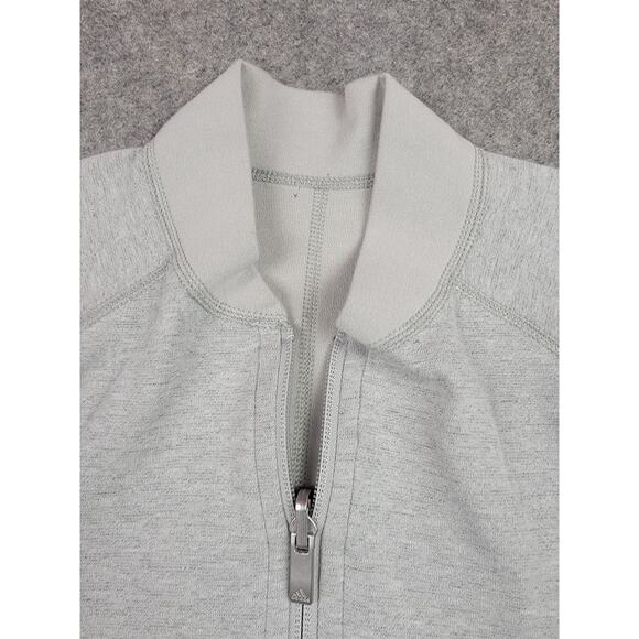 Adidas Jacket Womens Large Gray Full Zip Athletic Lightweight Sweatshirt Pockets - Picture 2 of 14
